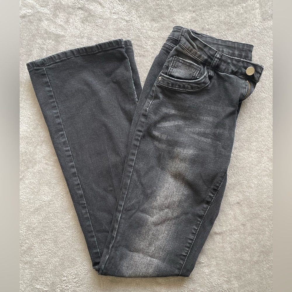 shein black jeans skinny bell bottom stretch pants FAShion M Size 6
